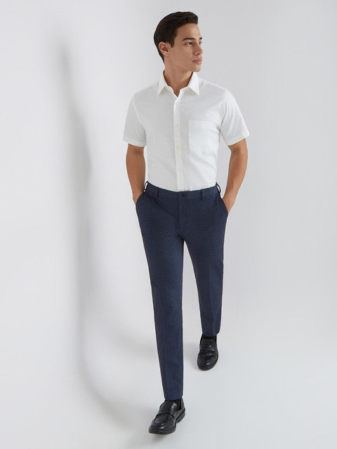 Raymond Men White Solid Regular Fit Cotton Shirt