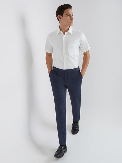 Raymond Men White Solid Regular Fit Cotton Shirt