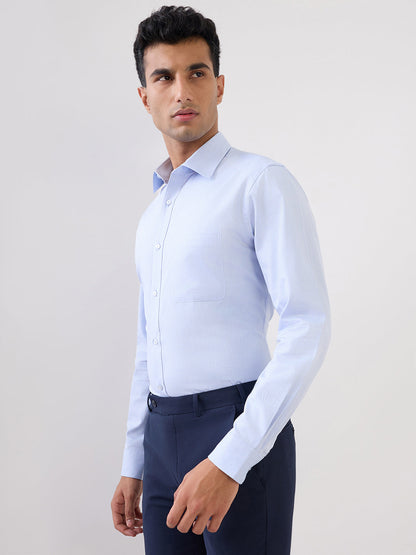 Raymond Men Blue Structure Slim Fit Cotton Full Sleeve Formal Shirt