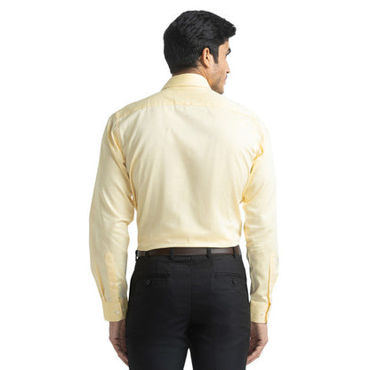 Raymond Yellow Slim Fit Full Sleeve Cotton Shirt