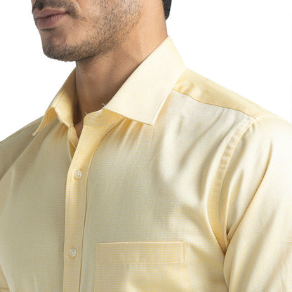Raymond Yellow Slim Fit Full Sleeve Cotton Shirt