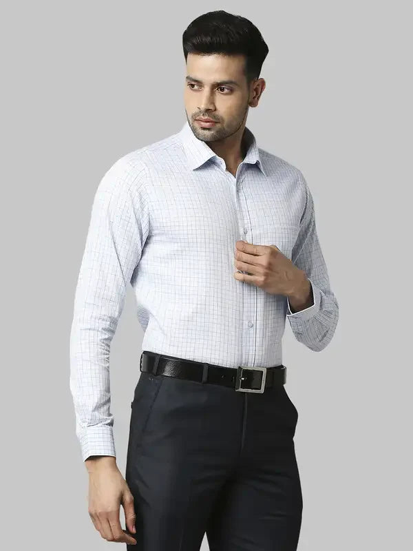 Men Blue Slim Fit Checks Cotton Shirts