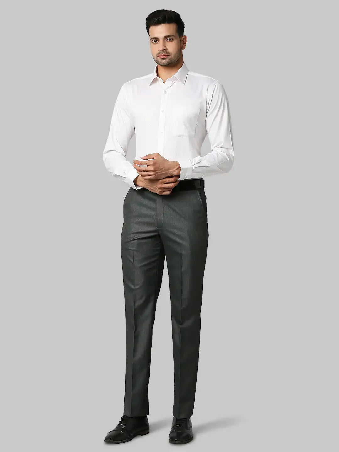 Raymond Men Orange Print Slim Fit Cotton Shirts