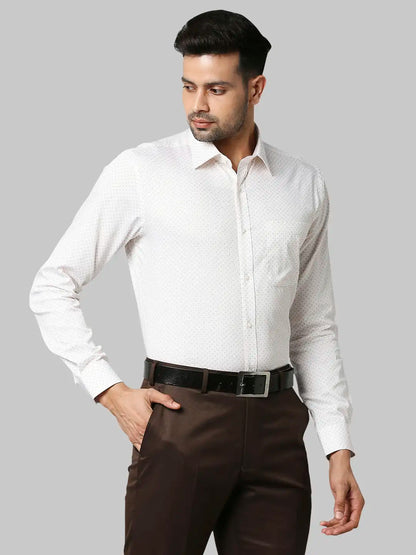 Raymond Men Fawn Print Slim Fit Cotton Shirts