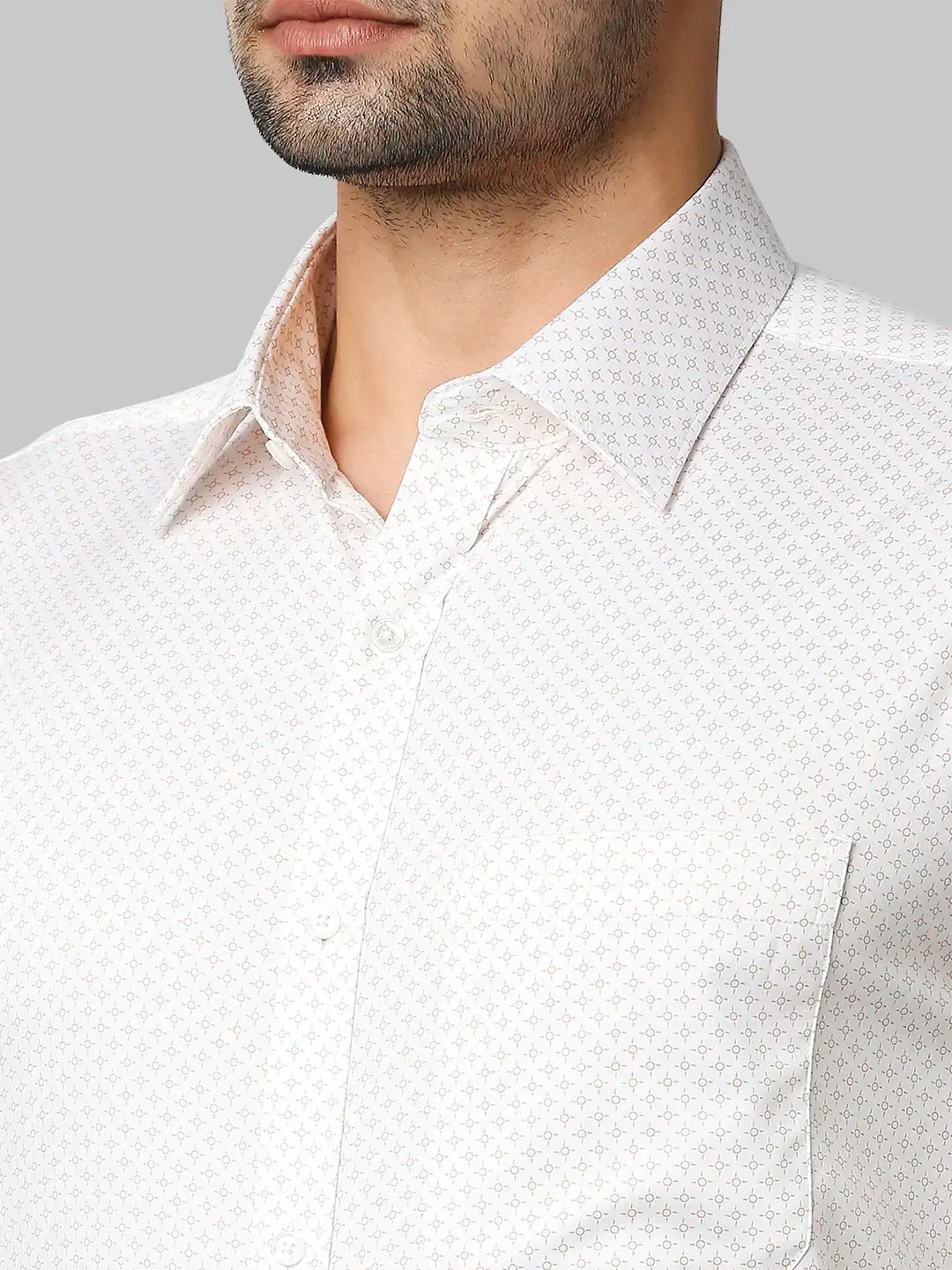 Raymond Men Fawn Print Slim Fit Cotton Shirts