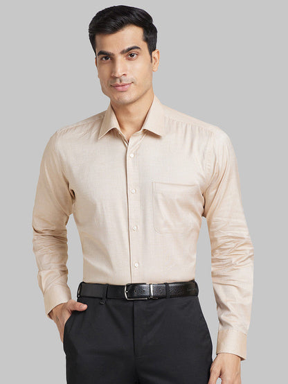 Raymond Yellow Structure Contemporary Fit Full Sleeve Cotton Shirt