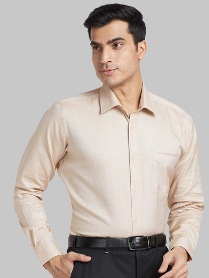 Raymond Yellow Structure Contemporary Fit Full Sleeve Cotton Shirt