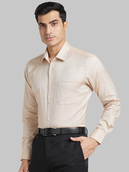 Raymond Yellow Structure Contemporary Fit Full Sleeve Cotton Shirt