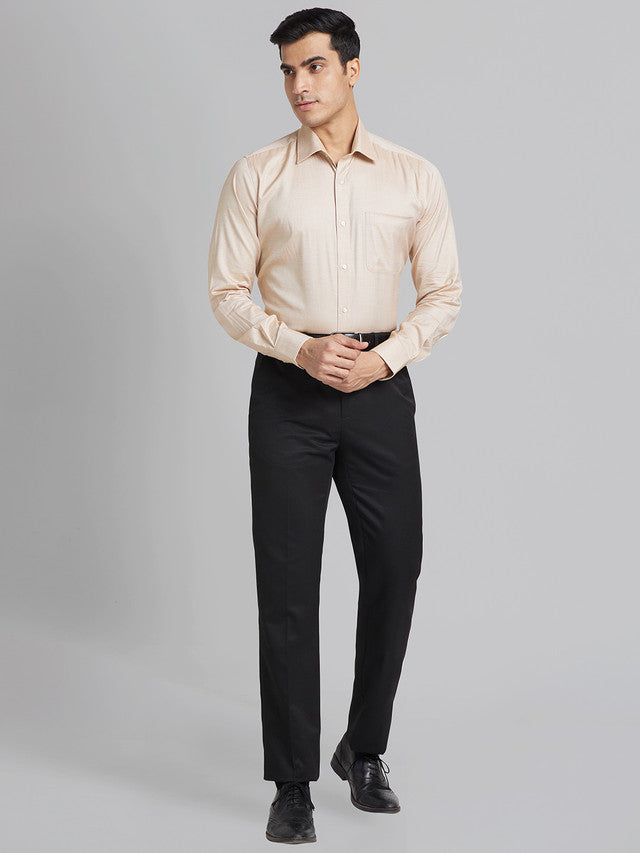 Raymond Yellow Structure Contemporary Fit Full Sleeve Cotton Shirt