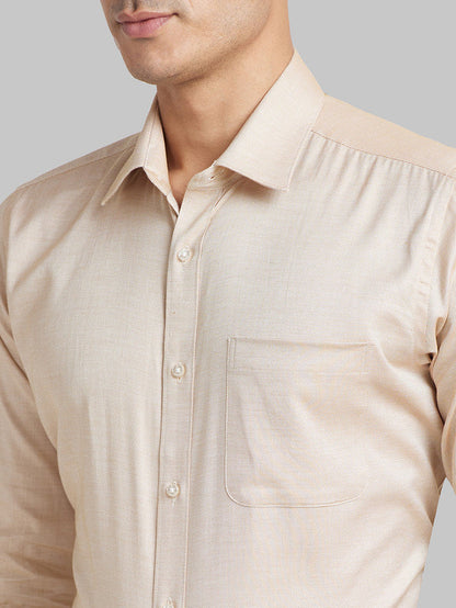 Raymond Yellow Structure Contemporary Fit Full Sleeve Cotton Shirt