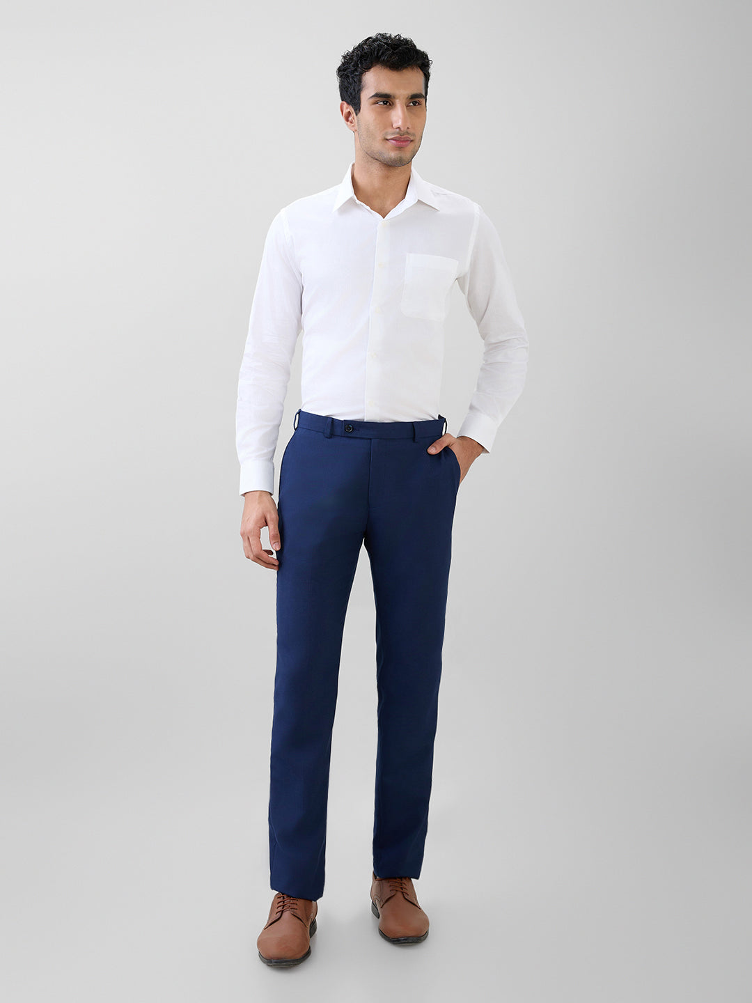 Raymond Men White Structure Regular Fit Cotton Full Sleeve Formal Shirt