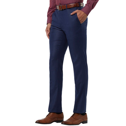 Raymond Men Blue Slim Fit Polyester Blend Trouser