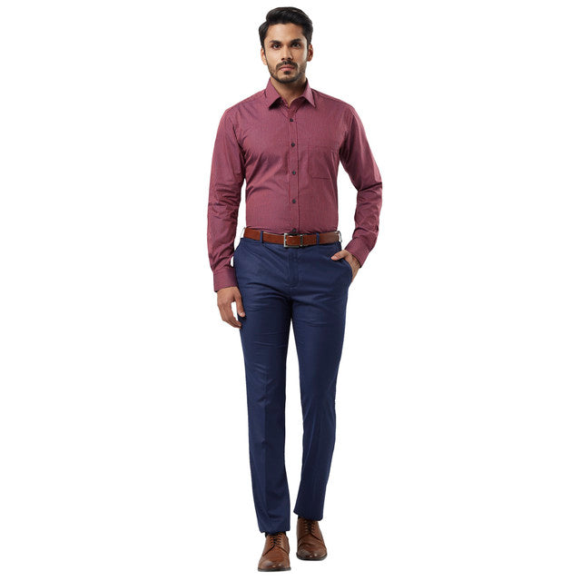 Raymond Men Blue Slim Fit Polyester Blend Trouser