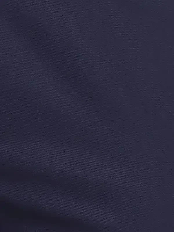 Men Blue Contemporary Fit Solid Polyester Blend Trouser