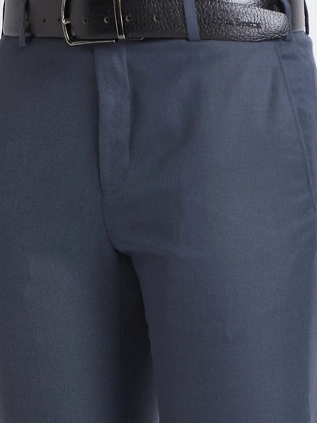 Raymond Men Grey Slim Fit Polyester Blend Trousers