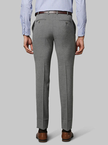 Raymond Men Grey Slim Fit Structured Trouser
