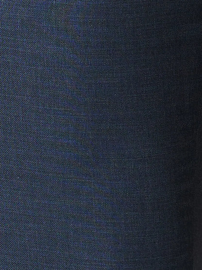 Raymond Men Blue Solid Slim Fit Polyester Blend Trousers