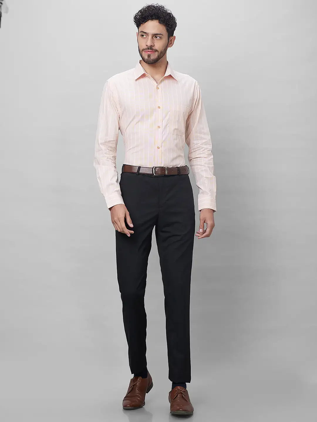 Raymond Men Black Structure Slim Fit Polyester Blend Trouser