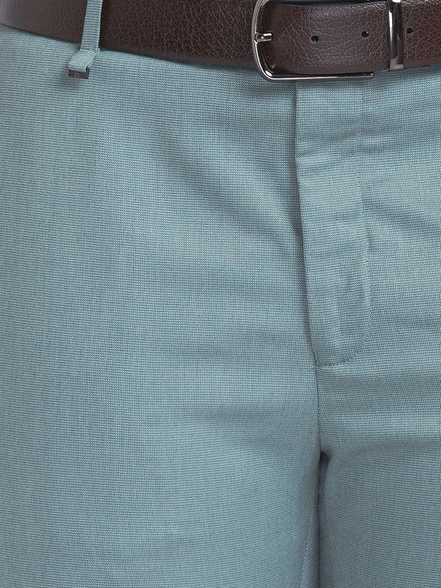 Raymond Men Green Self Design Slim Fit Trouser