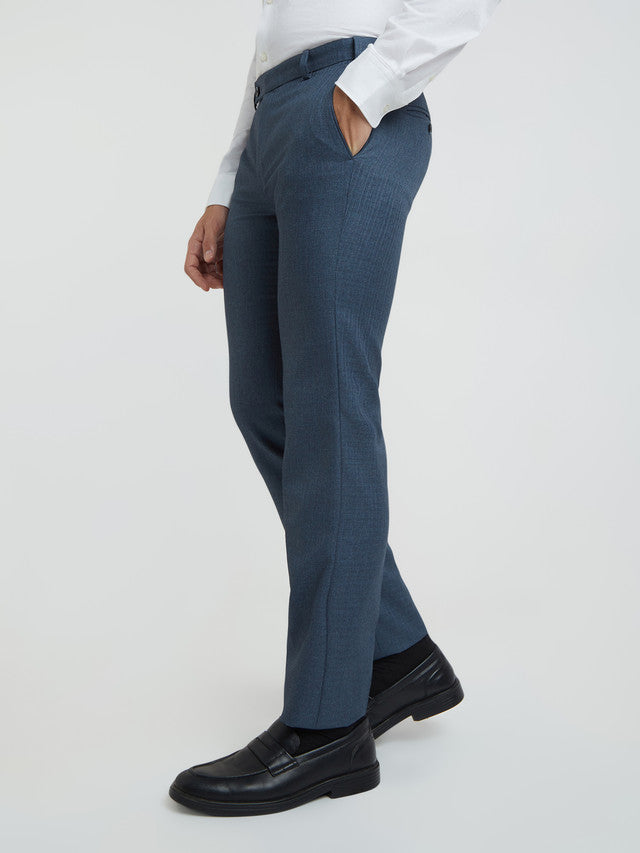 Raymond Men Blue Checks Slim Fit Polyester Blend Trouser