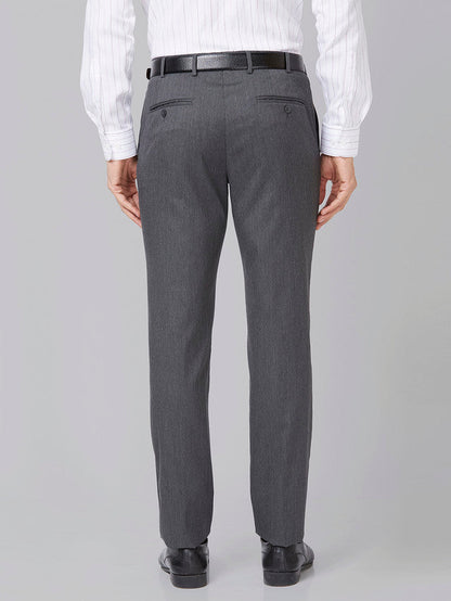 Raymond Grey Stripe Slim Fit Polyester Blend Trouser