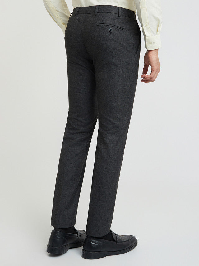 Raymond Grey Structure Slim Fit Polyester Blend Trouser