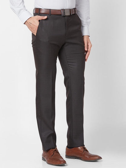 Raymond Men Brown Slim Fit Structured Trouser