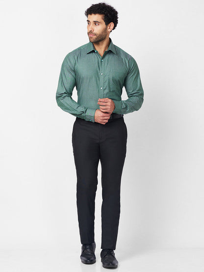 Raymond Black Structure Slim Fit Polyester Blend Trouser