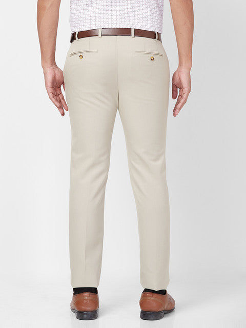 Raymond Men Brown Solid Slim Fit Polyester Blend Trouser