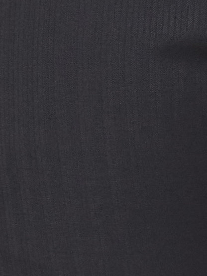 Raymond Men Black Stripe Slim Fit Polyester Blend Trouser