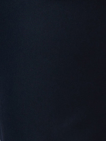 Raymond Blue Solid Slim Fit Polyester Blend Trouser