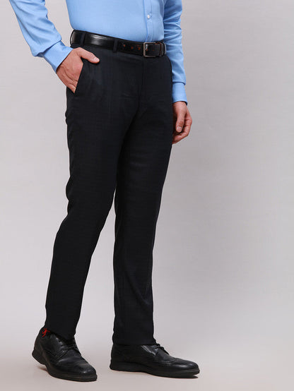 Raymond Black Solid Slim Fit Polyester Blend Trouser