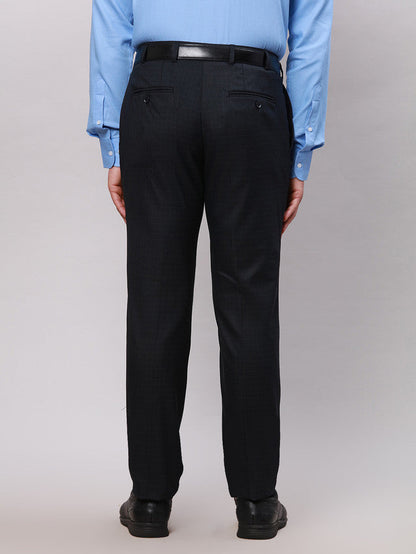 Raymond Black Solid Slim Fit Polyester Blend Trouser