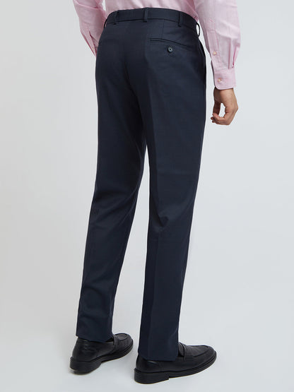 Raymond Men Blue Structure Slim Fit Polyester Blend Trouser