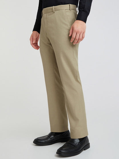 Raymond Grey Structure Slim Fit Polyester Blend Trouser