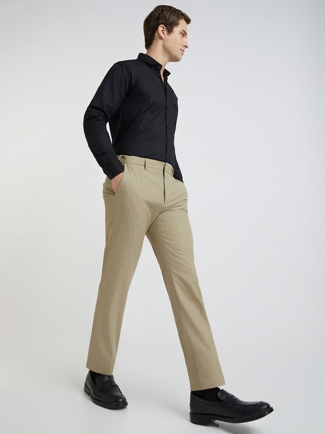 Raymond Grey Structure Slim Fit Polyester Blend Trouser
