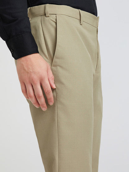 Raymond Grey Structure Slim Fit Polyester Blend Trouser