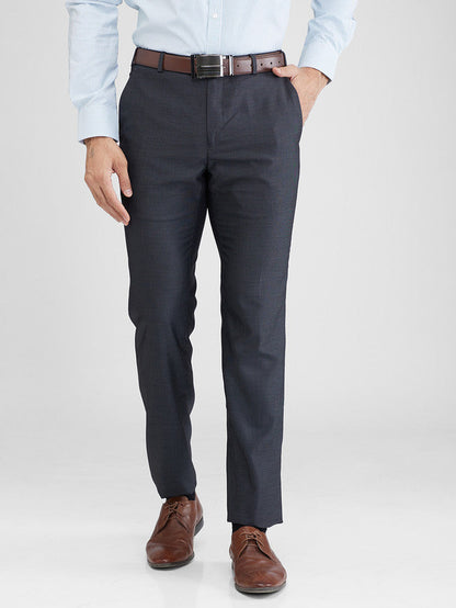 Raymond Black Structure Slim Fit Polyester Blend Trouser