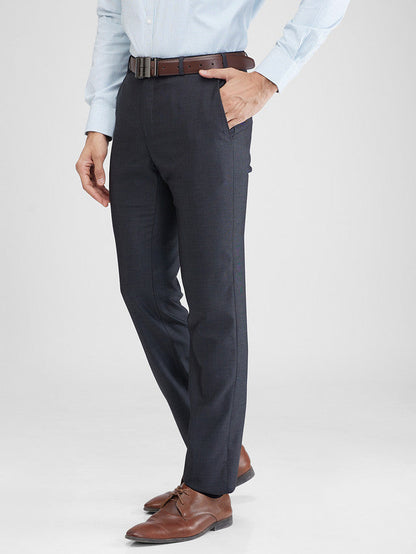 Raymond Black Structure Slim Fit Polyester Blend Trouser