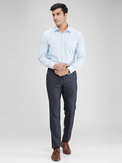 Raymond Black Structure Slim Fit Polyester Blend Trouser