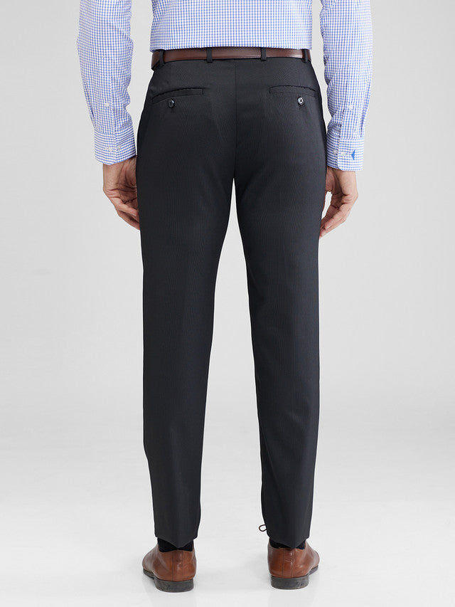 Raymond Grey Structure Slim Fit Polyester Blend Trouser