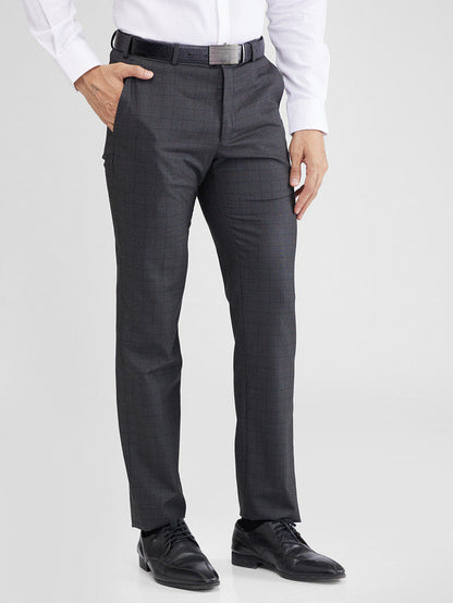 Raymond Green Checks Slim Fit Polyester Blend Trouser