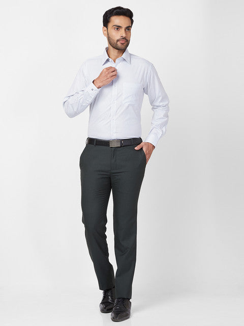 Raymond Men Green Slim Fit Solid Trouser