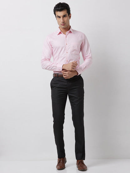 Raymond Men Grey Solid Slim Fit Polyester Blend Trouser