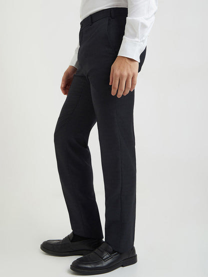 Raymond Men Blue Structure Slim Fit Polyester Blend Trouser