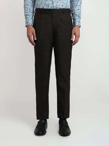 Raymond Men Blue Structure Slim Fit Polyester Blend Trouser