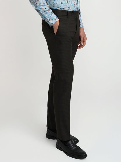 Raymond Men Blue Structure Slim Fit Polyester Blend Trouser