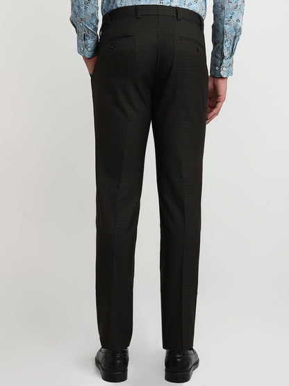 Raymond Men Blue Structure Slim Fit Polyester Blend Trouser