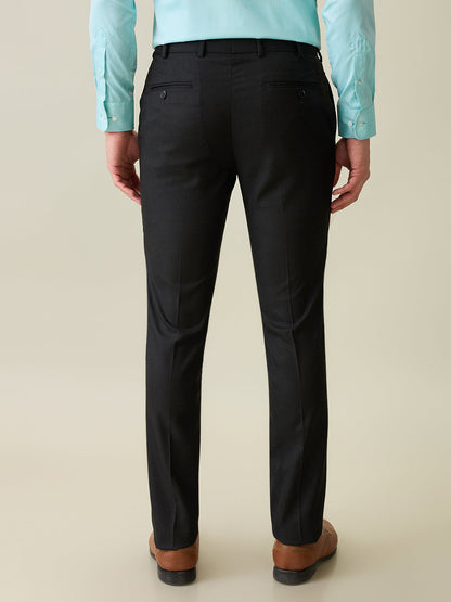 Raymond Men Grey Solid Slim Fit Polyester Blend Trouser