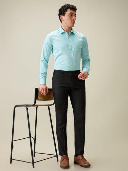 Raymond Men Grey Solid Slim Fit Polyester Blend Trouser